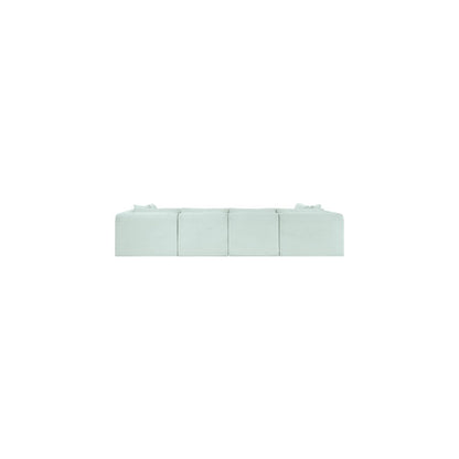 Shaggy Mint Corduroy Performance Fabric Modular Sectional
