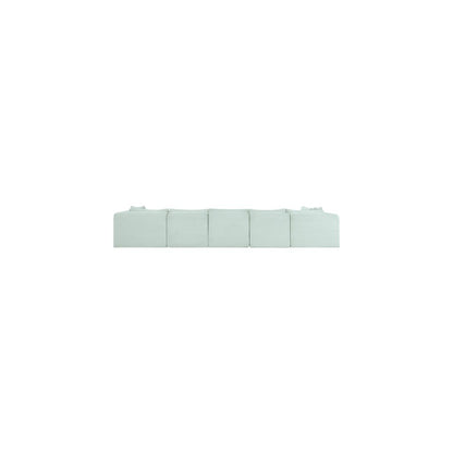 Shaggy Mint Corduroy Performance Fabric Modular Sectional