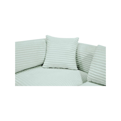 Shaggy Mint Corduroy Performance Fabric Modular Sectional