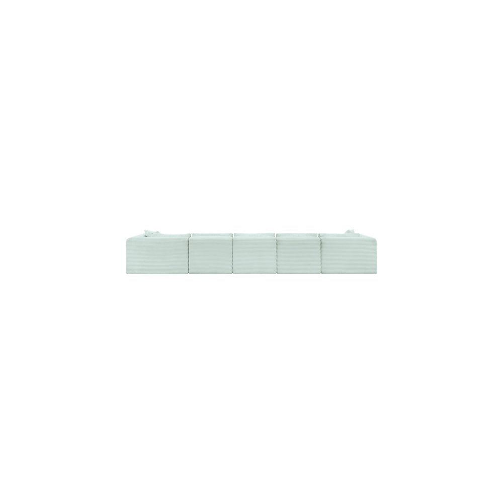 Shaggy Mint Corduroy Performance Fabric Modular Sectional