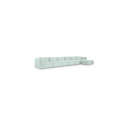 Shaggy Mint Corduroy Performance Fabric Modular Sectional