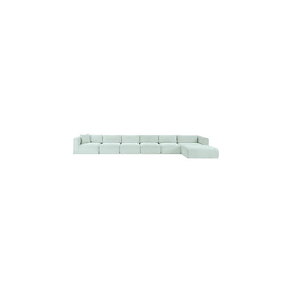 Shaggy Mint Corduroy Performance Fabric Modular Sectional