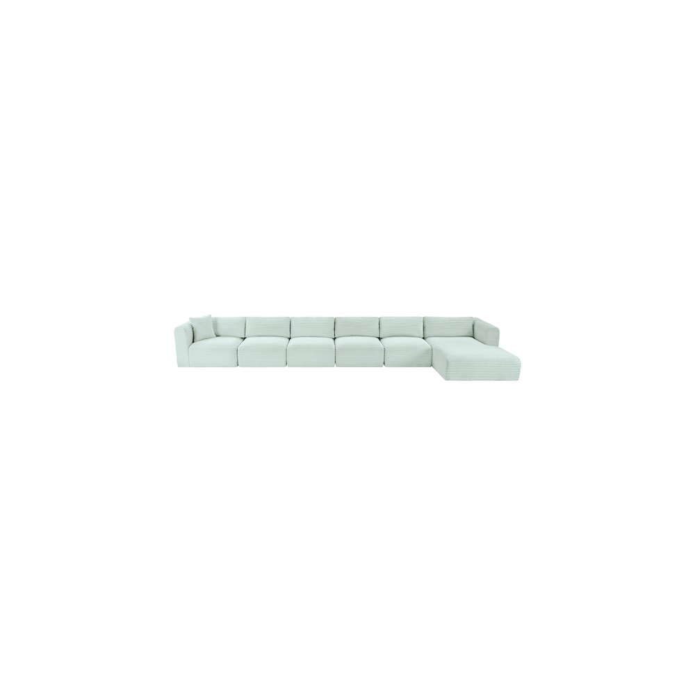 Shaggy Mint Corduroy Performance Fabric Modular Sectional