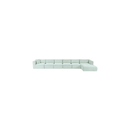 Shaggy Mint Corduroy Performance Fabric Modular Sectional