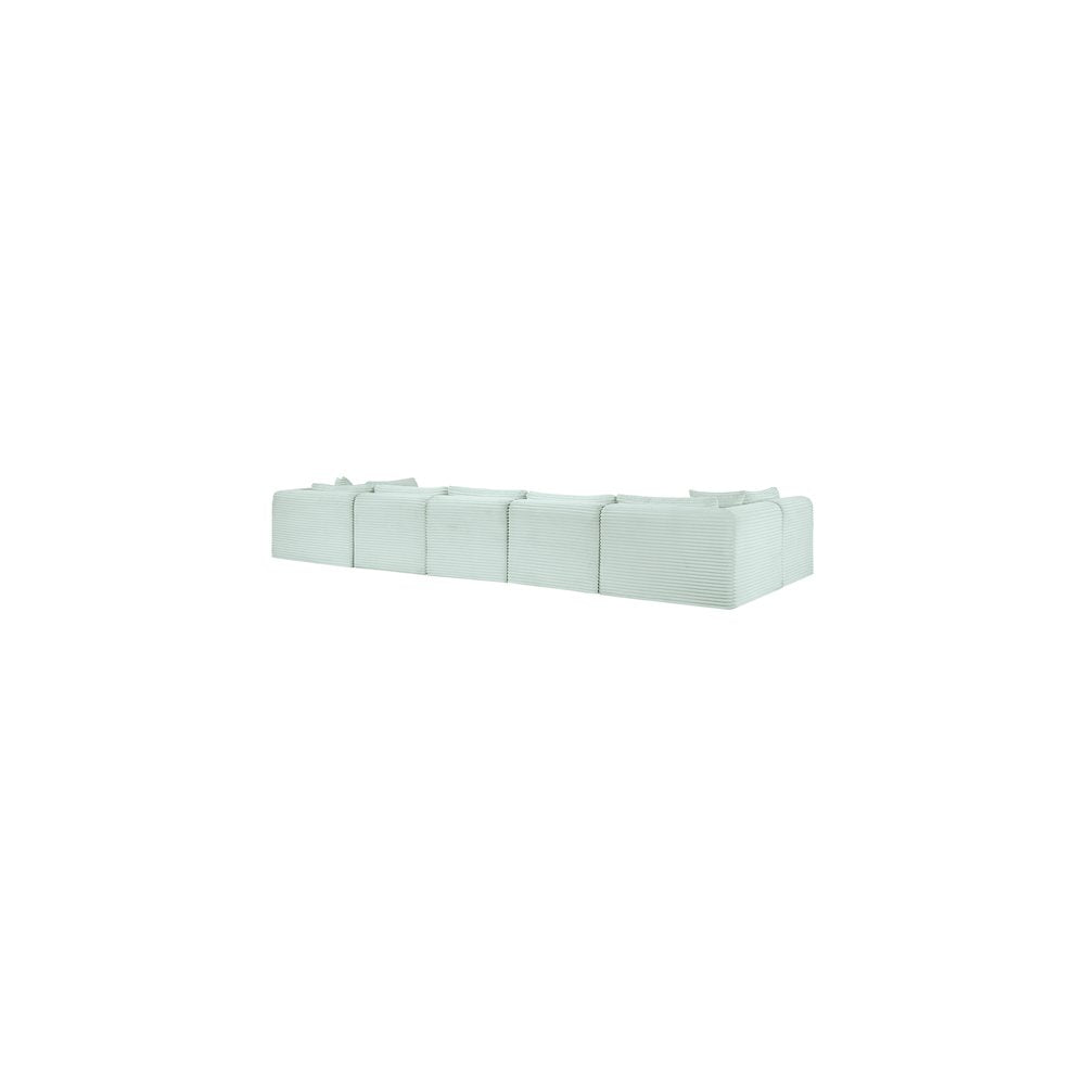 Shaggy Mint Corduroy Performance Fabric Modular Sectional