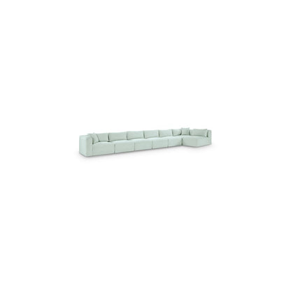 Shaggy Mint Corduroy Performance Fabric Modular Sectional