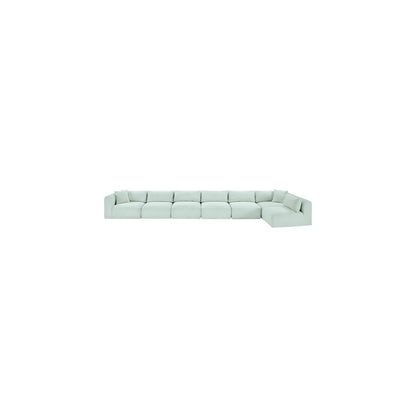 Shaggy Mint Corduroy Performance Fabric Modular Sectional