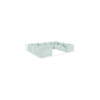 Shaggy Mint Corduroy Performance Fabric Modular Sectional