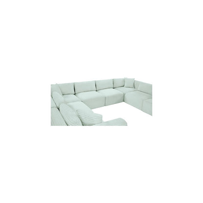 Shaggy Mint Corduroy Performance Fabric Modular Sectional