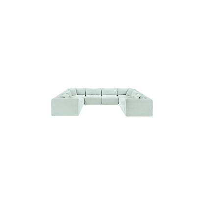 Shaggy Mint Corduroy Performance Fabric Modular Sectional