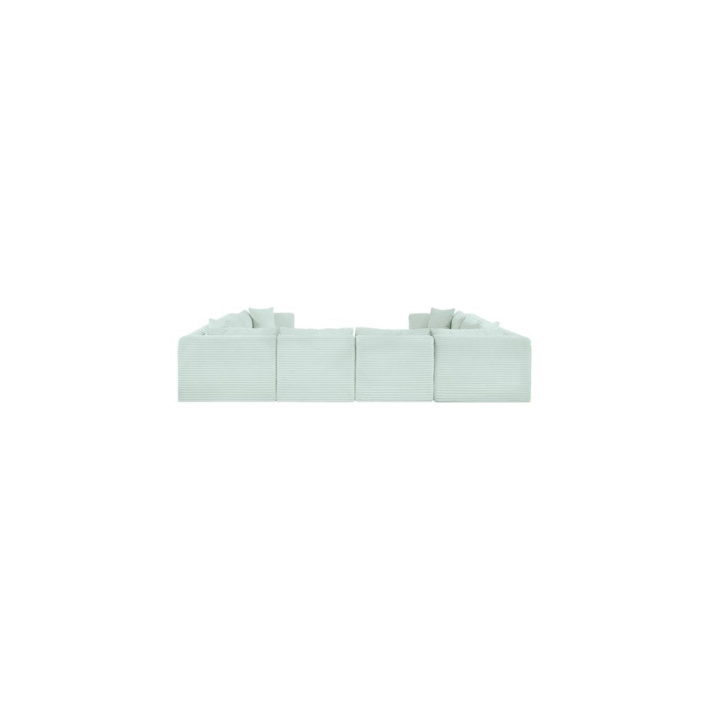 Shaggy Mint Corduroy Performance Fabric Modular Sectional