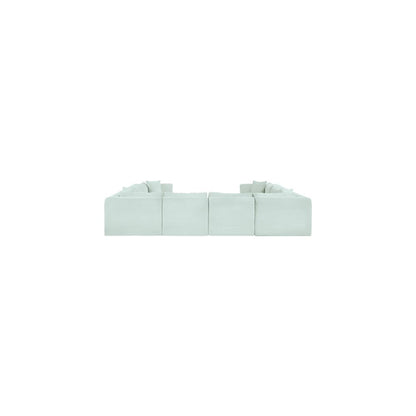 Shaggy Mint Corduroy Performance Fabric Modular Sectional