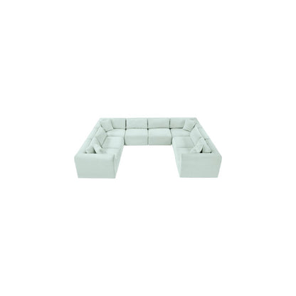 Shaggy Mint Corduroy Performance Fabric Modular Sectional