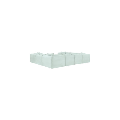 Shaggy Mint Corduroy Performance Fabric Modular Sectional