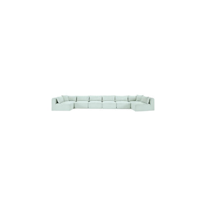 Shaggy Mint Corduroy Performance Fabric Modular Sectional