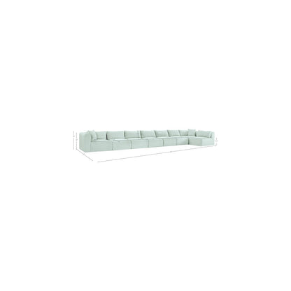 Shaggy Mint Corduroy Performance Fabric Modular Sectional