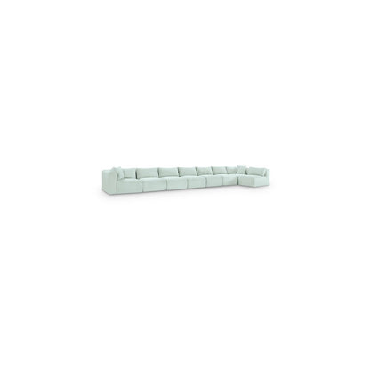 Shaggy Mint Corduroy Performance Fabric Modular Sectional