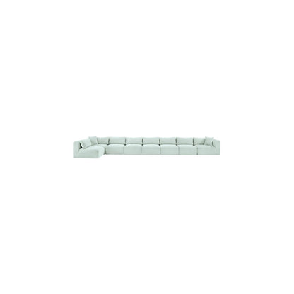 Shaggy Mint Corduroy Performance Fabric Modular Sectional