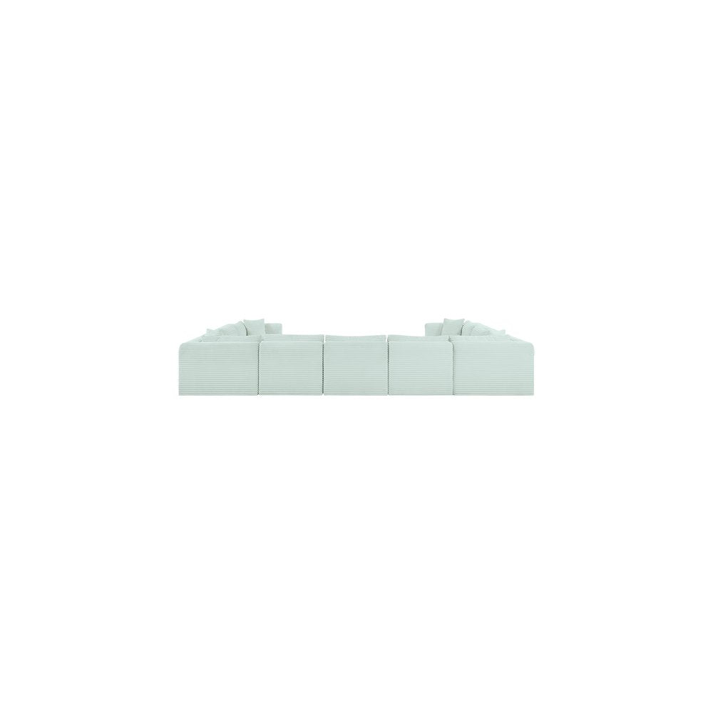 Shaggy Mint Corduroy Performance Fabric Modular Sectional