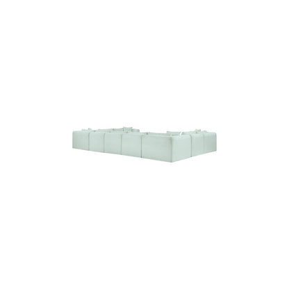 Shaggy Mint Corduroy Performance Fabric Modular Sectional