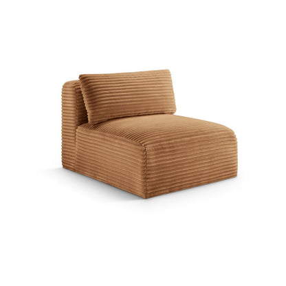 Shaggy Saddle Corduroy Performance Fabric Armless Chair