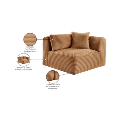 Shaggy Saddle Corduroy Performance Fabric Corner Chair