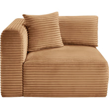 Shaggy Saddle Corduroy Performance Fabric Corner Chair