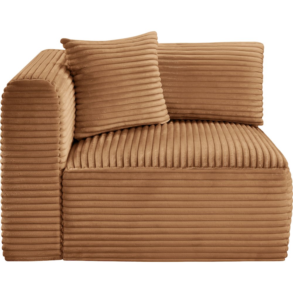 Shaggy Saddle Corduroy Performance Fabric Corner Chair