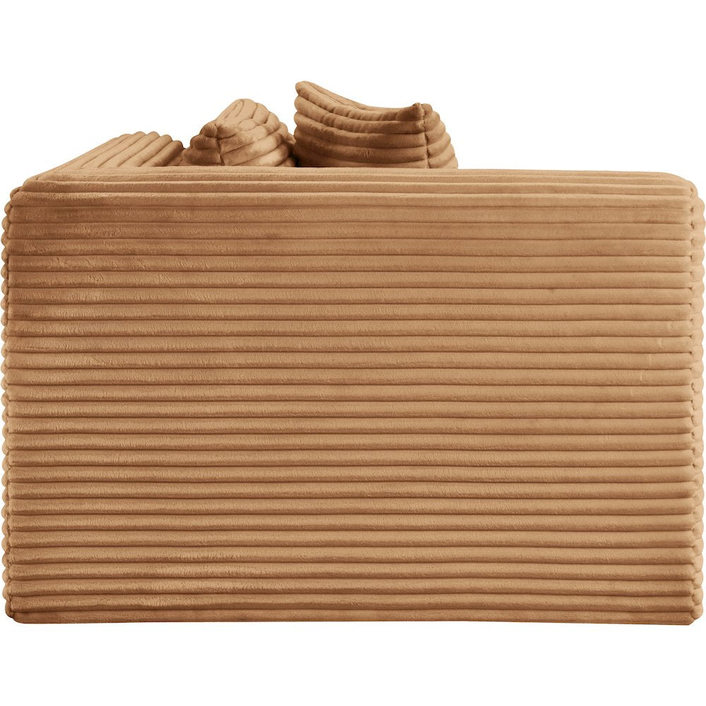 Shaggy Saddle Corduroy Performance Fabric Corner Chair