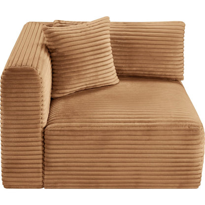 Shaggy Saddle Corduroy Performance Fabric Corner Chair