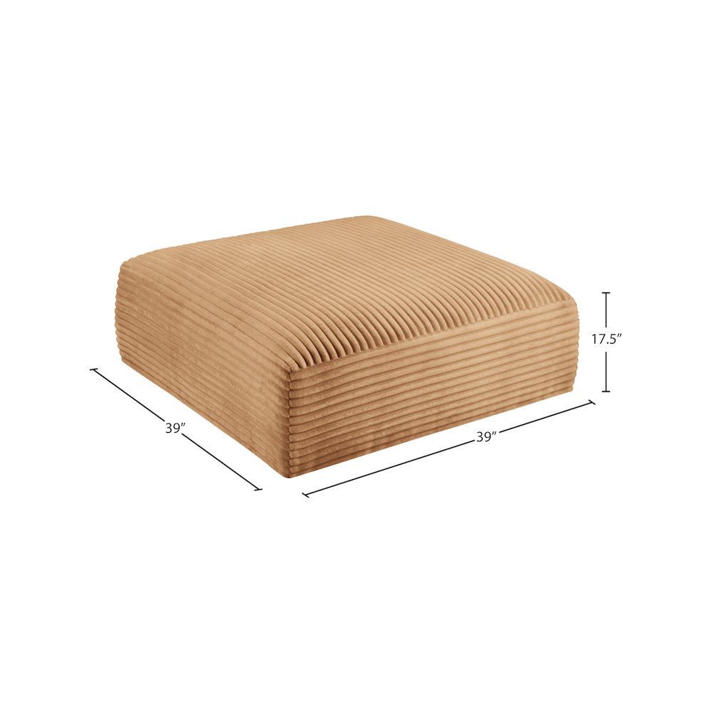 Shaggy Saddle Corduroy Performance Fabric Ottoman