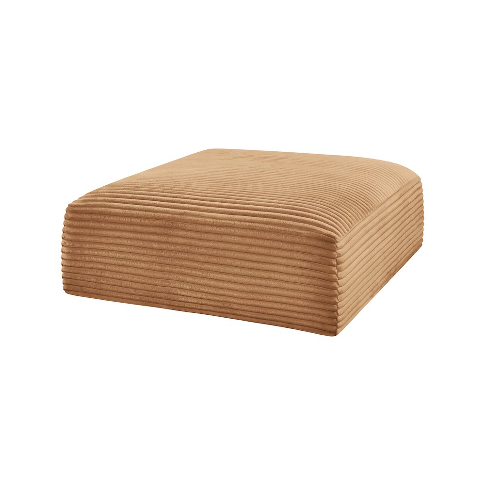 Shaggy Saddle Corduroy Performance Fabric Ottoman
