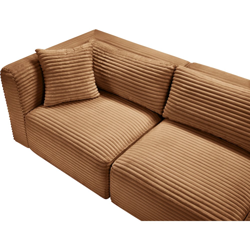 Shaggy Saddle Corduroy Performance Fabric Modular Sofa