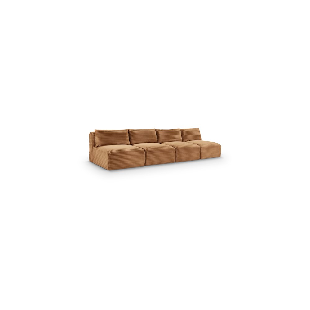 Shaggy Saddle Corduroy Performance Fabric Modular Sofa