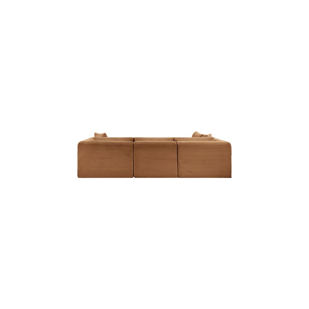 Shaggy Saddle Corduroy Performance Fabric Modular Sectional