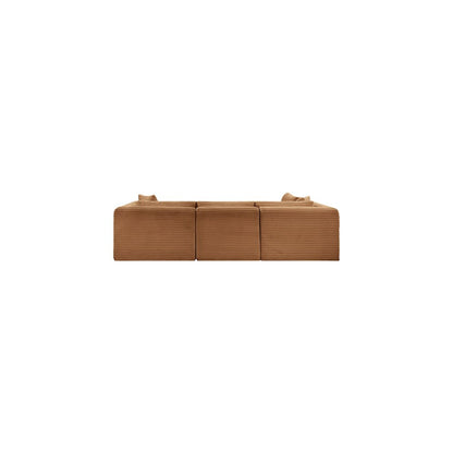 Shaggy Saddle Corduroy Performance Fabric Modular Sectional