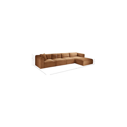 Shaggy Saddle Corduroy Performance Fabric Modular Sectional