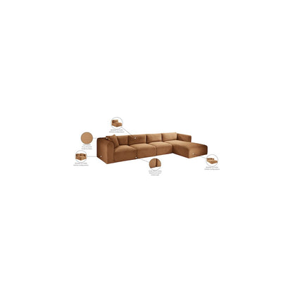 Shaggy Saddle Corduroy Performance Fabric Modular Sectional