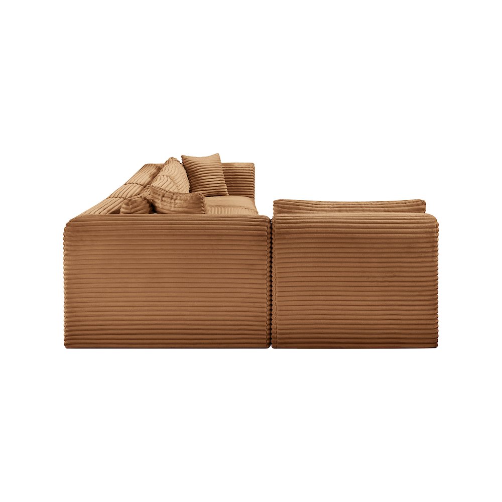 Shaggy Saddle Corduroy Performance Fabric Modular Sectional