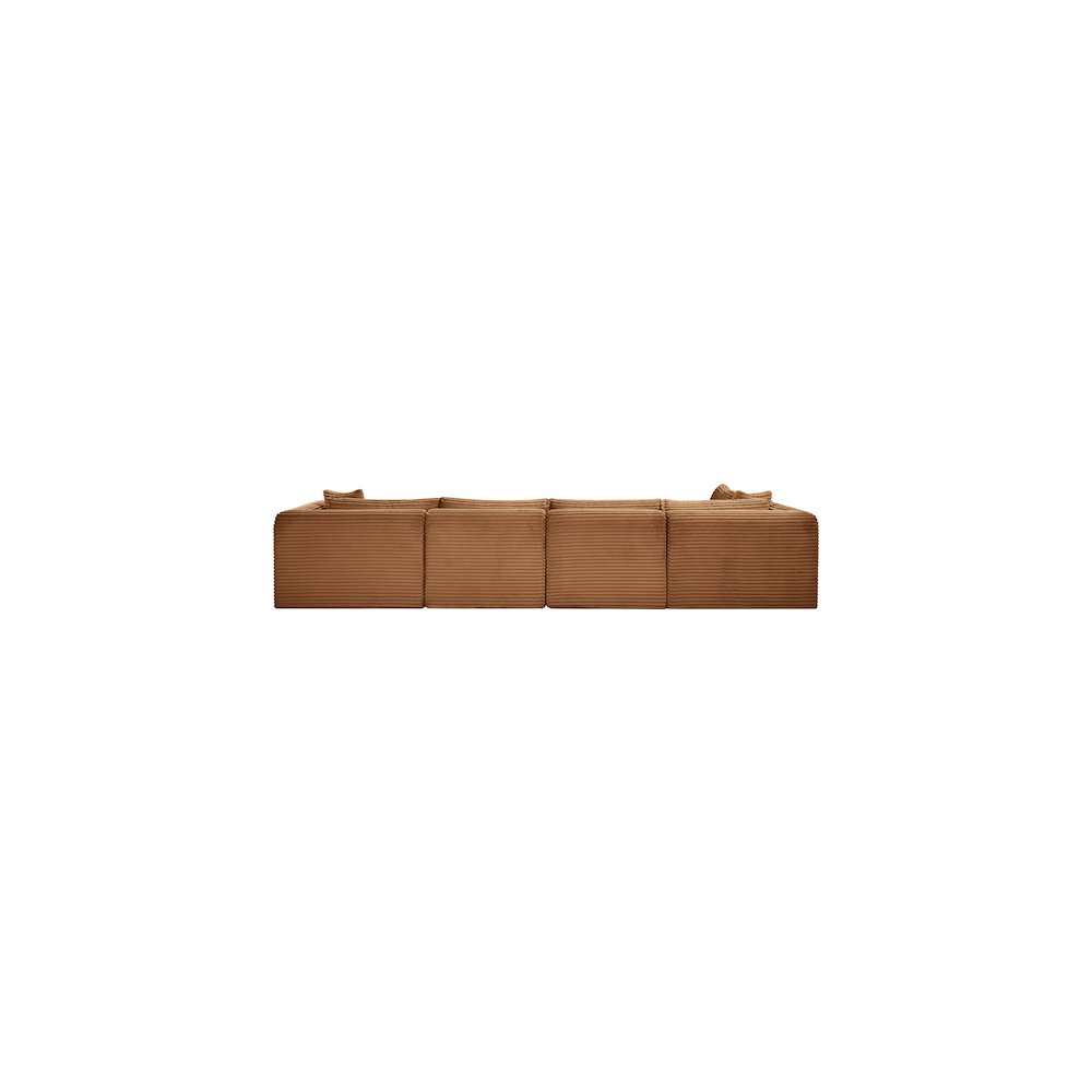 Shaggy Saddle Corduroy Performance Fabric Modular Sectional