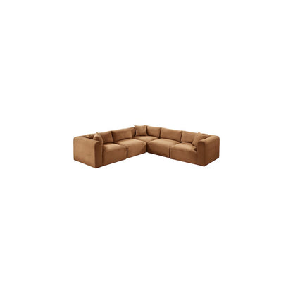 Shaggy Saddle Corduroy Performance Fabric Modular Sectional