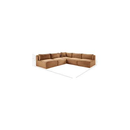 Shaggy Saddle Corduroy Performance Fabric Modular Sectional