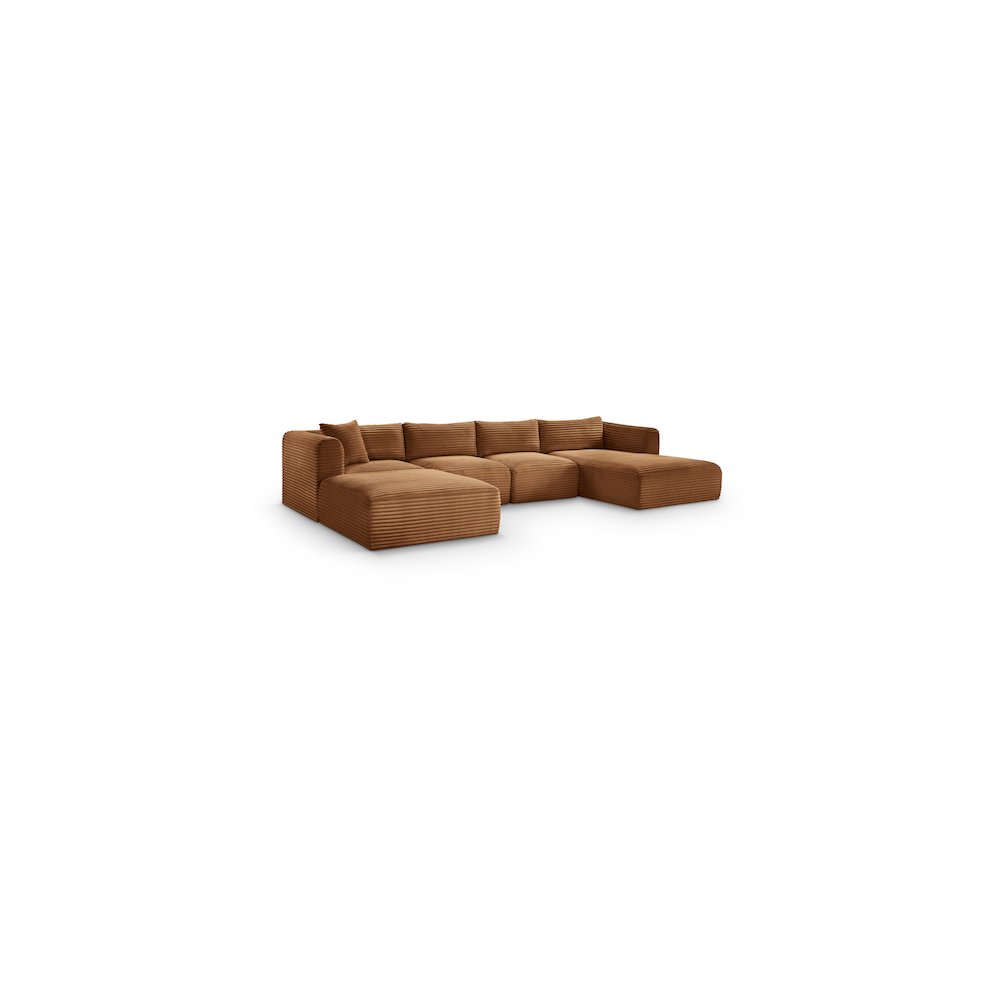 Shaggy Saddle Corduroy Performance Fabric Modular Sectional