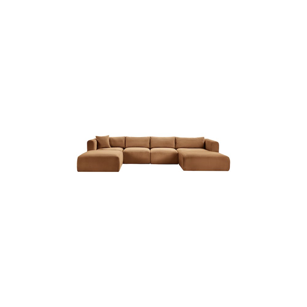 Shaggy Saddle Corduroy Performance Fabric Modular Sectional