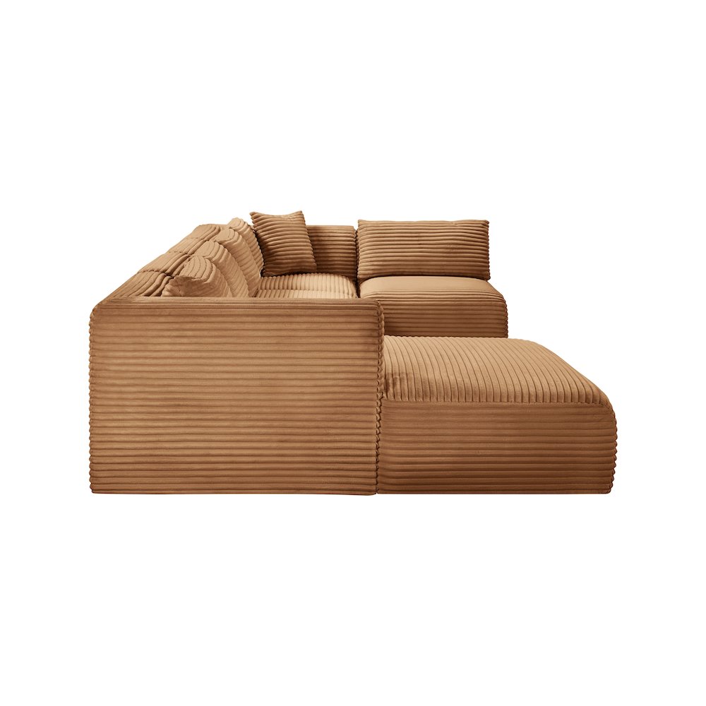 Shaggy Saddle Corduroy Performance Fabric Modular Sectional