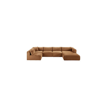 Shaggy Saddle Corduroy Performance Fabric Modular Sectional