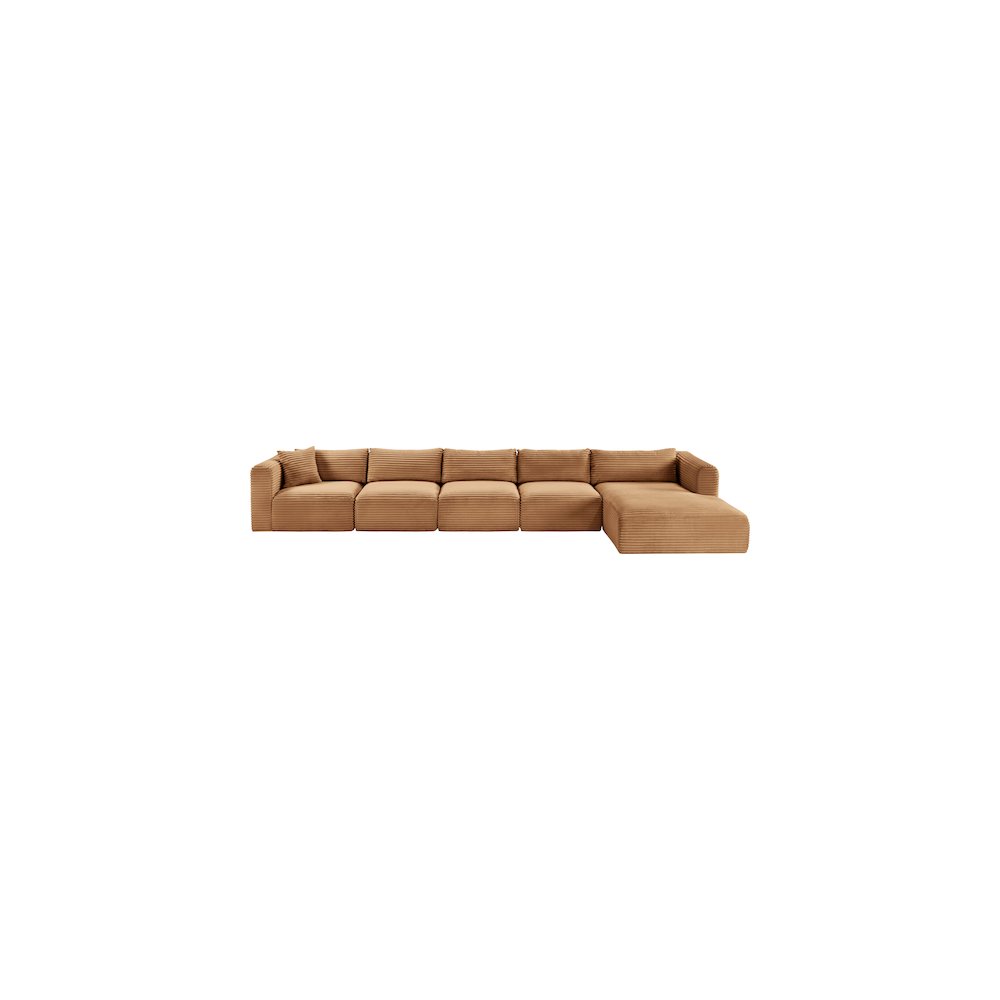 Shaggy Saddle Corduroy Performance Fabric Modular Sectional