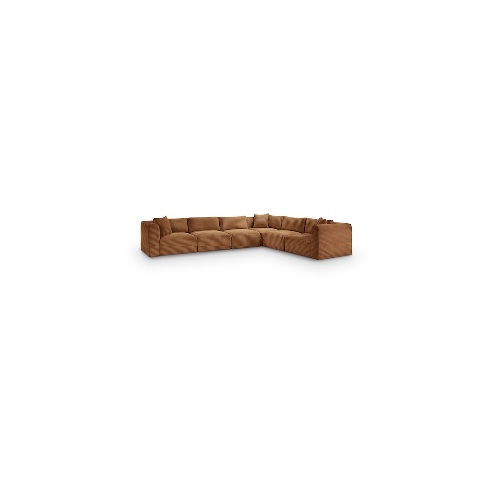 Shaggy Saddle Corduroy Performance Fabric Modular Sectional