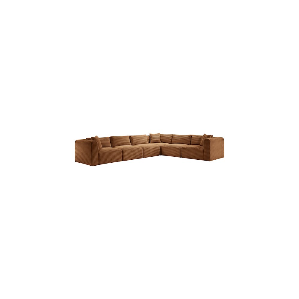 Shaggy Saddle Corduroy Performance Fabric Modular Sectional