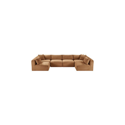 Shaggy Saddle Corduroy Performance Fabric Modular Sectional